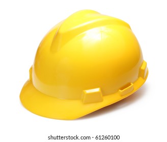 Yellow Hard Hat Isolated On White