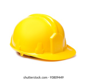 Yellow Hard Hat Isolated On White