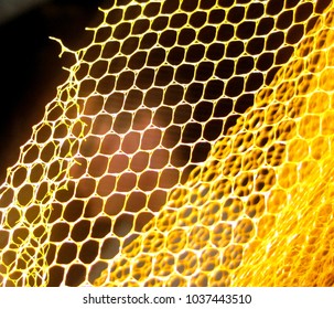 yellow hexagonal netting pattern