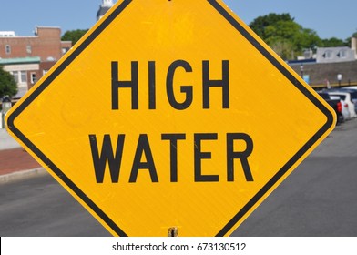 Yellow High Water Sign