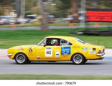 A Yellow Holden GTS Monaro Racing At Classic Adelaide Prologue