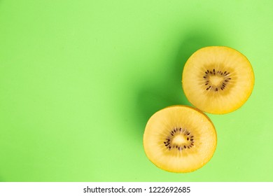 Yellow Kiwi On Colorful Background