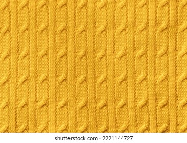 Yellow Knitted Fabric Background Texture