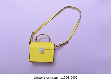 Yellow Leather Handbag Isolated
