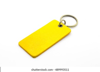 Yellow Leather Keychain