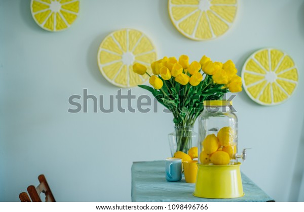 Yellow Lemon Kitchen Design Stock Photo (Edit Now) 1098496766