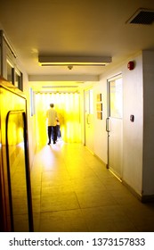 yellow light corridor 
