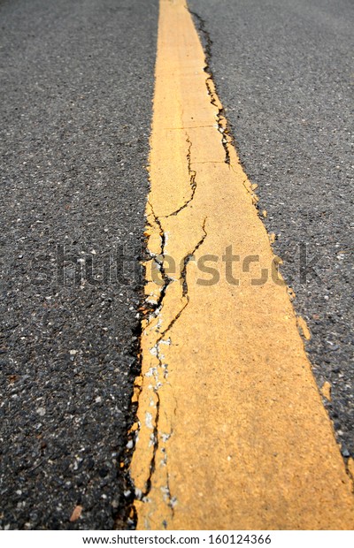 Yellow line on the\
road