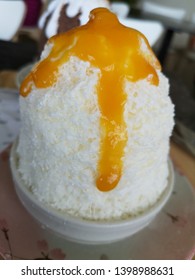 Yellow Mango Cheese Ice Cream Shake During Hot Time