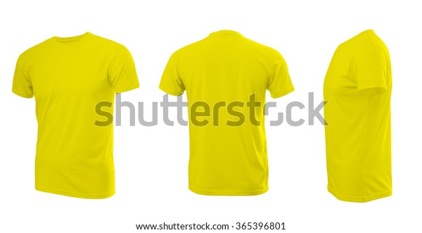 Download Yellow Mans Tshirt Short Sleeves Rear Miscellaneous Stock Image 365396801 PSD Mockup Templates