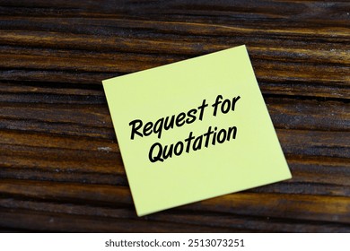 yellow memo pad with the word Request for quotation or RFQ