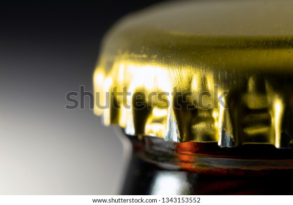 Download Yellow Metal Cap On Glass Bottle Stock Photo Edit Now 1343153552 PSD Mockup Templates