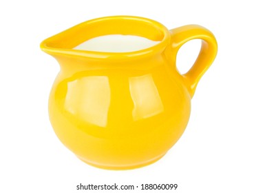 Yellow Milk Jug Isolated On White Background