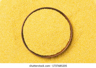Yellow millet background-texture and details - traditional food