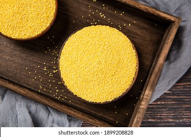 Yellow Millet Background-texture And Details - Traditional Food