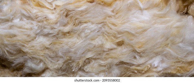 Yellow Mineral Wool With A Visible Texture