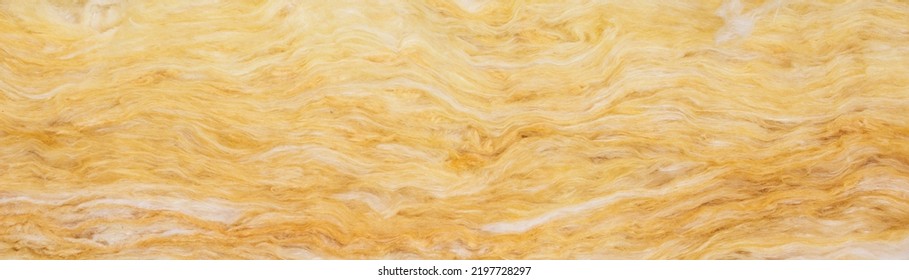 Yellow Mineral Wool With A Visible Texture