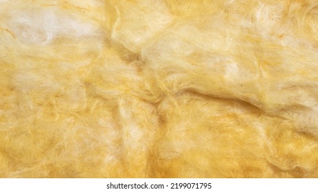 Yellow Mineral Wool With A Visible Texture