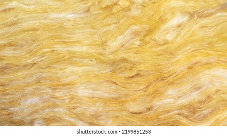 Yellow Mineral Wool With A Visible Texture