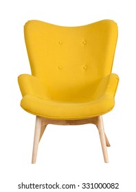 Yellow Modern Chair Isolated On White Background