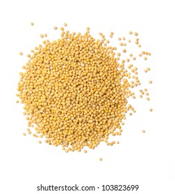 Yellow Mustard Seeds Isolated