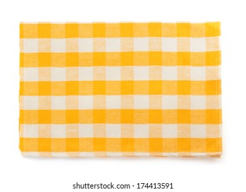 Yellow Napkin Isolated On White Background