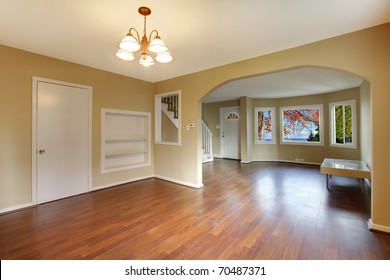 Yellow New Empty Open Dining And Living Room