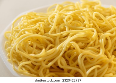 yellow noodles on a plate