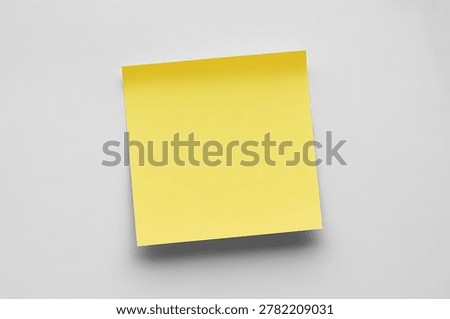 Yellow note paper sheet isolated on white background, perfect for stationery design, office supplies branding, and minimal creative concepts