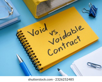 Yellow notepad with inscription void vs voidable contract.