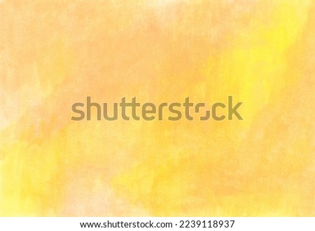Yellow nuance color background material painted with paint on Japanese paper