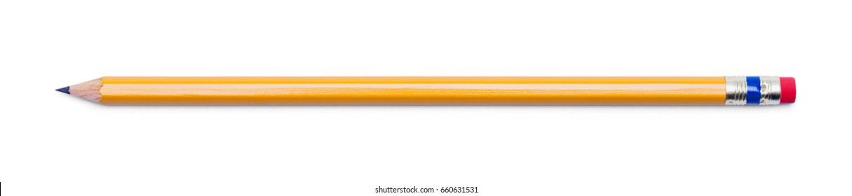 Yellow Number Two Pencil Isolated On White Background.