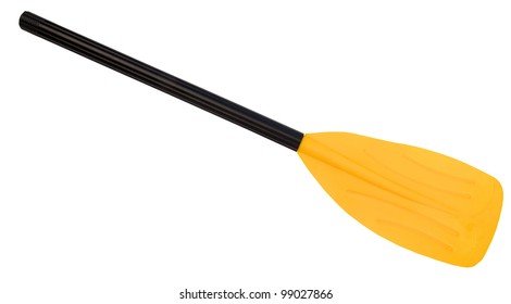 Yellow oar (paddle), isolated on white - Shutterstock ID 99027866