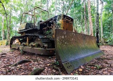 Yellow Old Rusty Tractor 