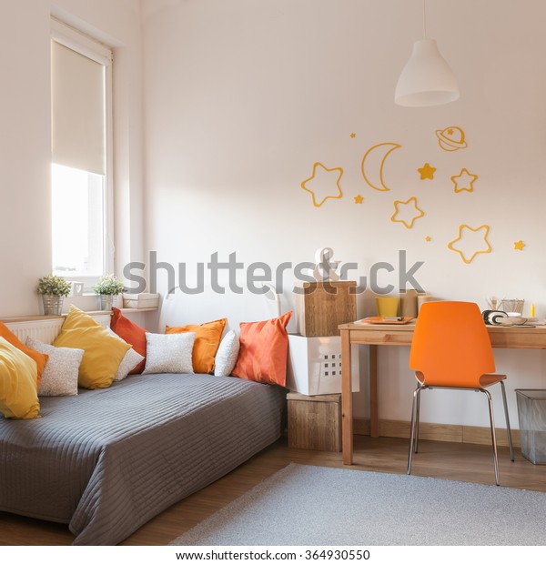 Yellow Orange Accessories Modern Teen Room Stock Photo Edit Now