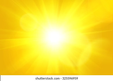 Yellow Orange Summer Sun Light Burst Background.