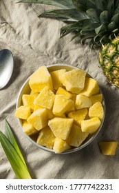 Yellow Organic Frozen Pineapple Slices To Eat