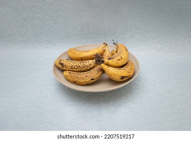 Yellow Overripe Bananas On The Plate