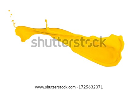 yellow paint splash isolated on white background