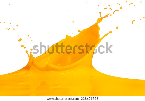 Yellow Paint Splashing Isolated On White Stock Photo (Edit Now) 238671796