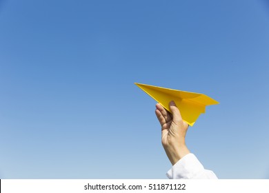 Yellow Paper Airplane