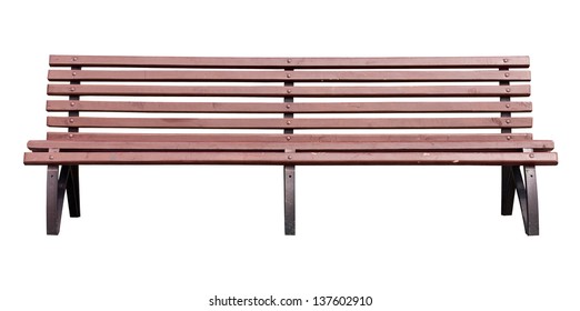 yellow park bench . Isolated over white background . - Shutterstock ID 137602910