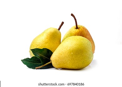 Yellow pear isolated on white background - Shutterstock ID 697840186