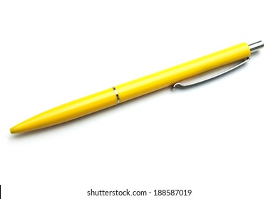  Yellow Pen Isolated On White Background