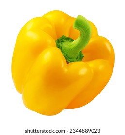 Yellow pepper isolated. Fresh sweet bell pepper on a white background.
