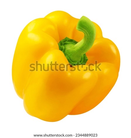 Yellow pepper isolated. Fresh sweet bell pepper on a white background.