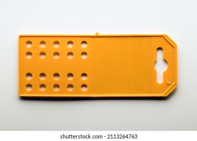 Yellow Perforated Plastic Panel For Packaging With Hang Slot