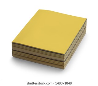 Yellow Phone book with Copy Space Isolated on White Background.