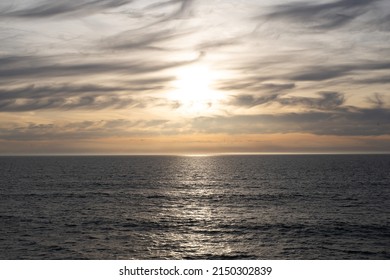 Yellow Pink Cloudy Pacific Ocean Sunset