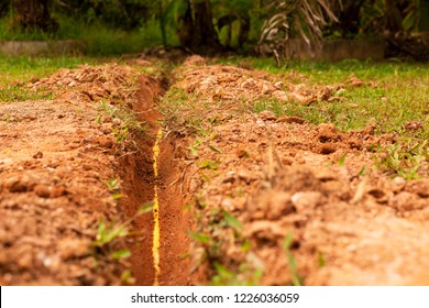 Yellow Plastic Pipe Line For Protection Fiber Optic Cable And Buried Underground